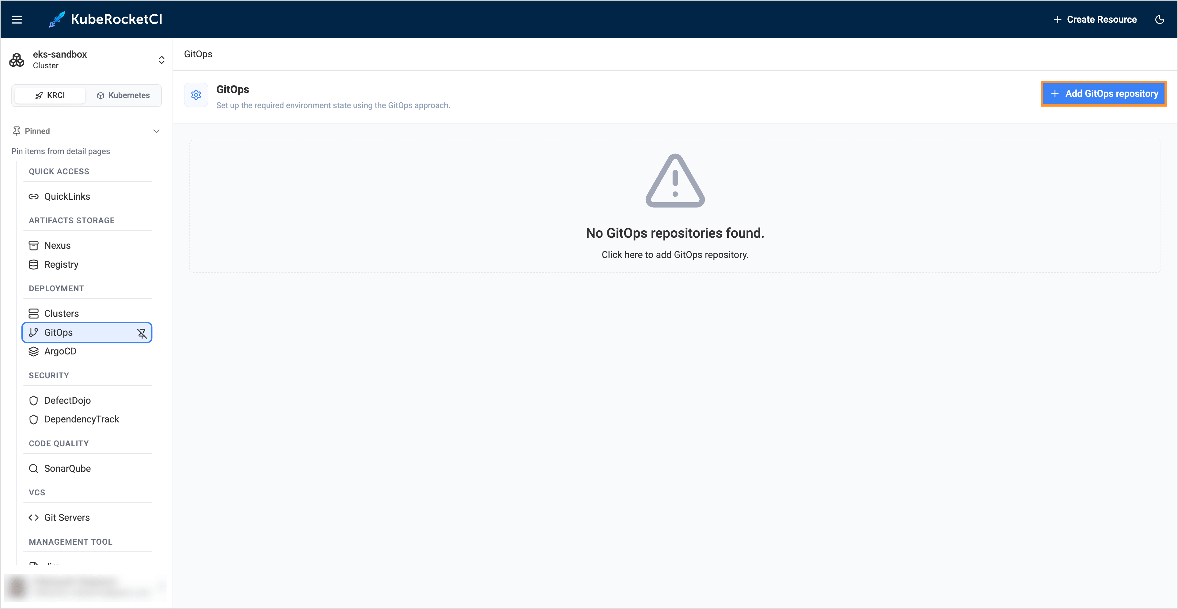 Onboard gitops repository