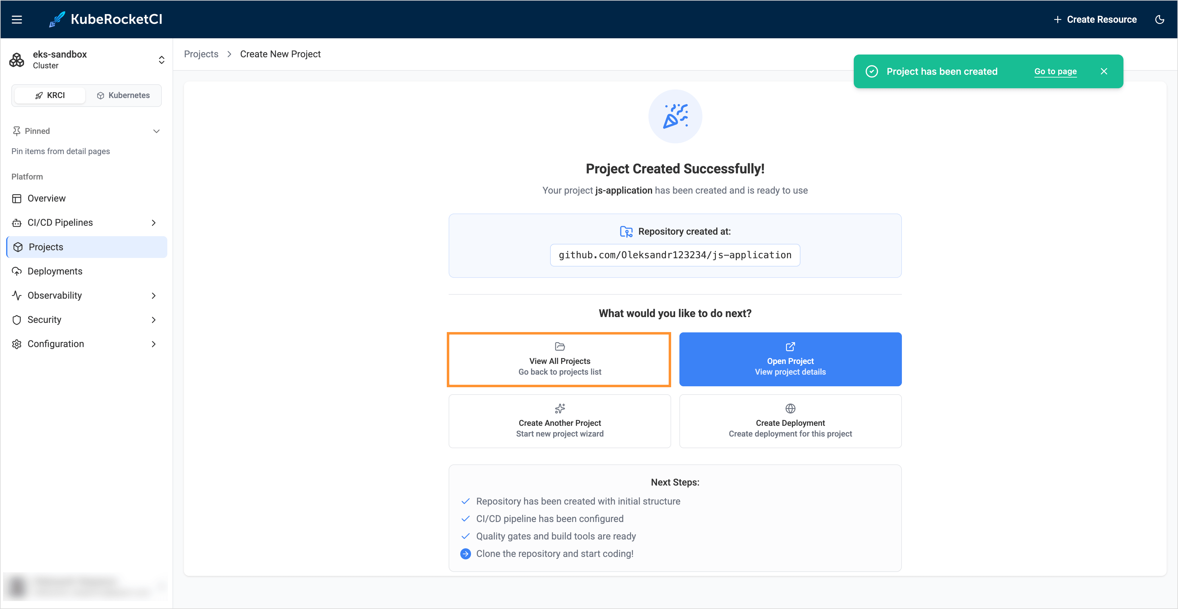 View all projects