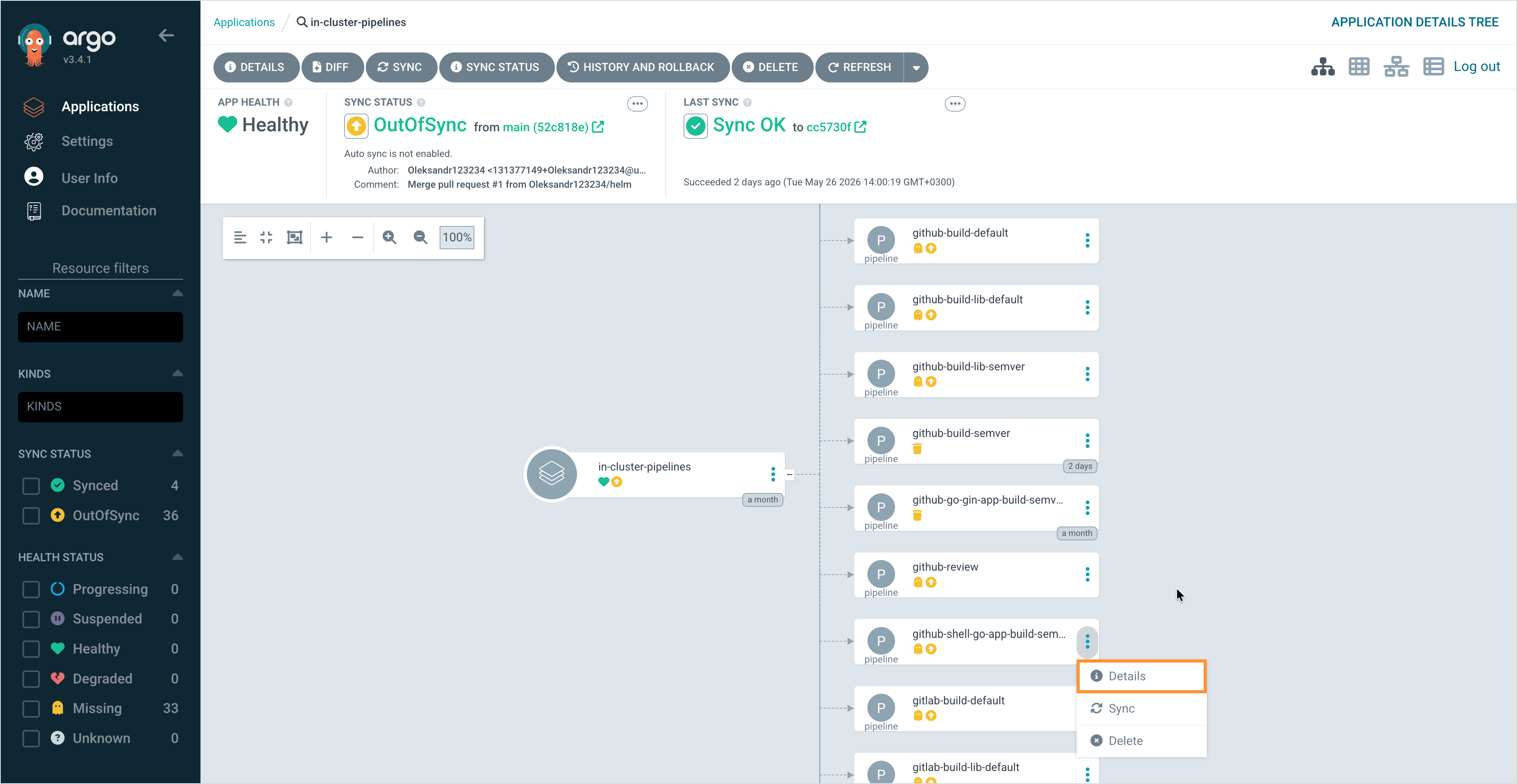 Select pipeline