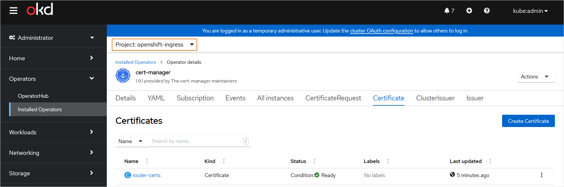 Cert-Manager Certificate Status