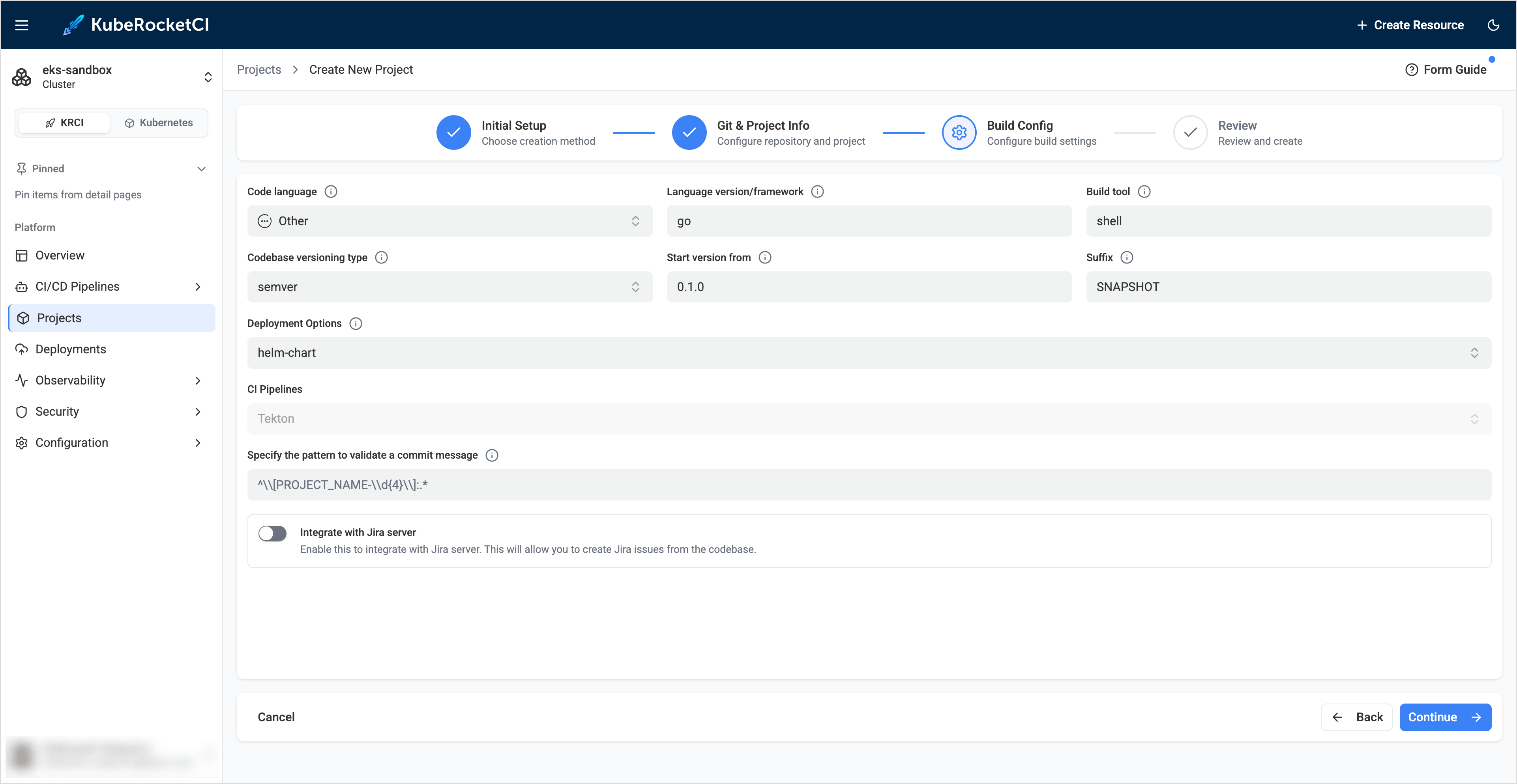 Build config