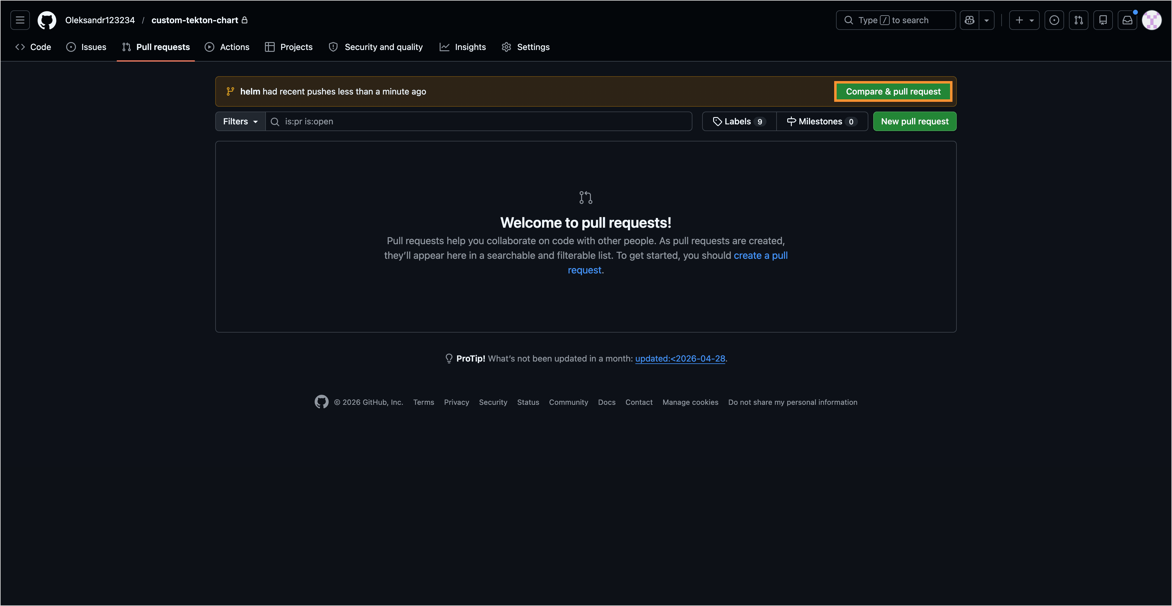 Create pull request